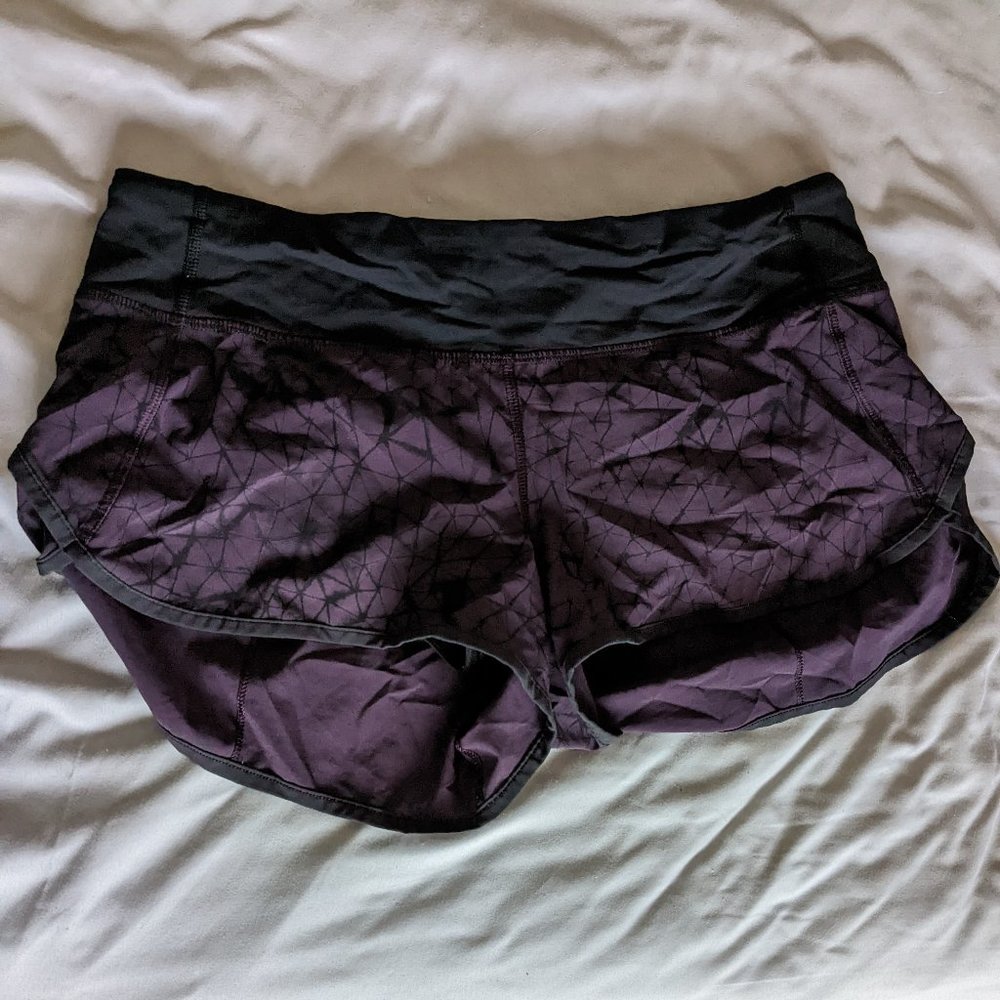 Lululemon Speed Up Shorts Maroon Tie Die Fully Lined Size 8